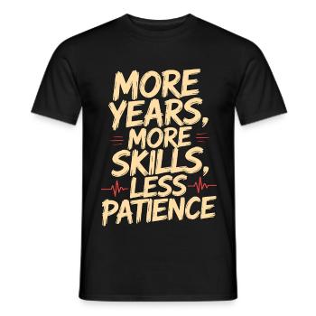 Infirmière vétérane Plus d’années Plus de compétences Infirmière de combat - T-shirt homme - noir - Devant - AI Model Male 178 light (178cm)