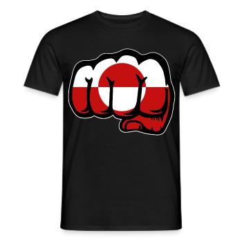 Icône du poing du drapeau du Groenland - T-shirt homme - noir - Devant - AI Model Male 178 light (178cm)