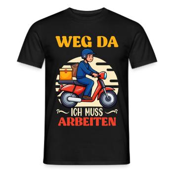Postman AWAY THERE I HAVE TO WORK Funny - Men's T-Shirt - black - Front - AI Model Male 178 light (178cm)