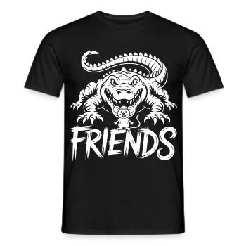 Friends for life – crocodile, alligator and mouse - Men's T-Shirt - black - Front - AI Model Male 178 light (178cm)