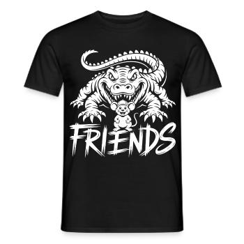 Amis pour la vie – Crocodile et Souris - T-shirt homme - noir - Devant - AI Model Male 178 light (178cm)