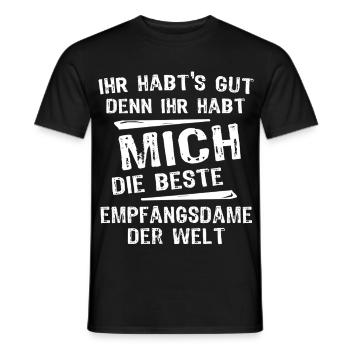 Receptionist - Men's T-Shirt - black - Front - AI Model Male 178 light (178cm)