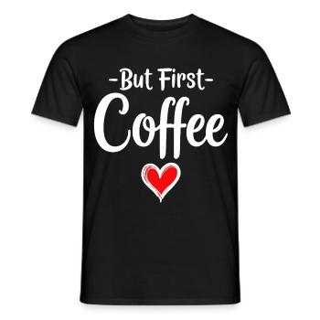 Mais d’abord, déclaration d’amateur de café - T-shirt homme - noir - Devant - AI Model Male 178 light (178cm)