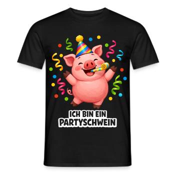 Pig Carnival Party Carnival New Year's Eve Confetti - Men's T-Shirt - black - Front - AI Model Male 178 light (178cm)