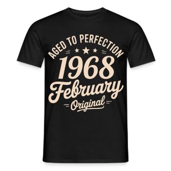 Février 1968 - February 1968 - T-shirt homme - noir - Devant - AI Model Male 178 light (178cm)