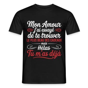 Meine Liebe, du bist schon das schönste Geschenk - Männer T-Shirt - Schwarz - Vorne - AI Model Male 178 light (178cm)