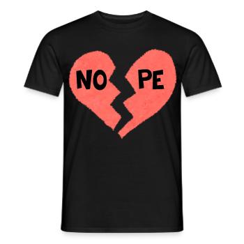 Nope Broken Heart Sad Sarcastic Anti Valentine - Men's T-Shirt - black - Front - AI Model Male 178 light (178cm)