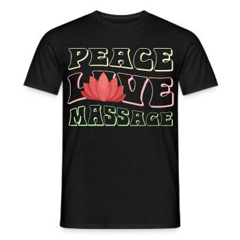 Peace Love Massage Lotus - Men's T-Shirt - black - Front - AI Model Male 178 light (178cm)