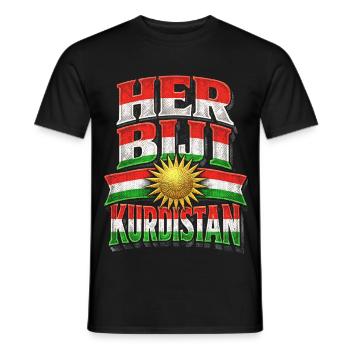 M. Biji Kurds kurdes - T-shirt homme - noir - Devant - AI Model Male 178 light (178cm)