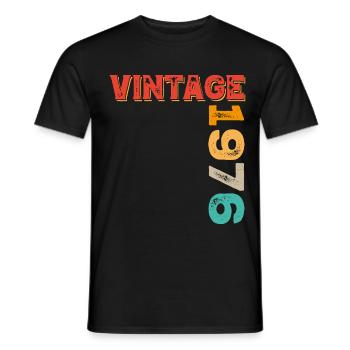 Vintage 1976 - Männer T-Shirt - Schwarz - Vorne - AI Model Male 178 light (178cm)