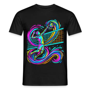 Volley-ball - T-shirt homme - noir - Devant - AI Model Male 178 light (178cm)
