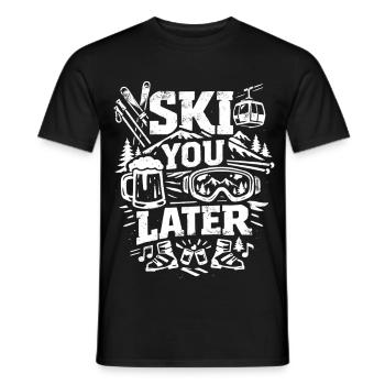 Skier plus tard - Sports d’hiver après ski - T-shirt homme - noir - Devant - AI Model Male 178 light (178cm)