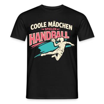 Cute Handball Player Gift Girl - Men's T-Shirt - black - Front - AI Model Male 178 light (178cm)