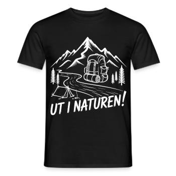Randonnée en pleine nature avec un sac à dos - T-shirt homme - noir - Devant - AI Model Male 178 light (178cm)