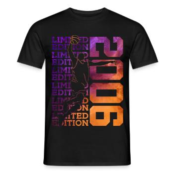 LIMITED EDITION 2006 BASKETBALL 20. GEBURTSTAG - Männer T-Shirt - Schwarz - Vorne - AI Model Male 178 light (178cm)