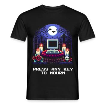 N’importe quelle clé pour faire le deuil | Humour de croque-mort - T-shirt homme - noir - Devant - AI Model Male 178 light (178cm)