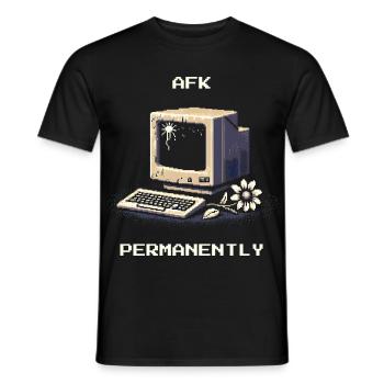 AFK Forever | Undertaker black humor - Men's T-Shirt - black - Front - AI Model Male 178 light (178cm)