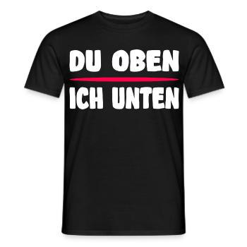 Chemise de flirt drôle – Toi Up I Down Say - T-shirt homme - noir - Devant - AI Model Male 178 light (178cm)