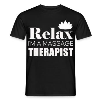 Relax Massage Therapist Logo Shirt - Männer T-Shirt - Schwarz - Vorne - AI Model Male 178 light (178cm)