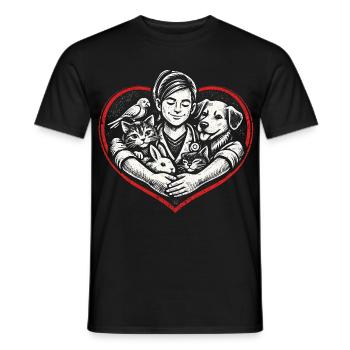 Veterinarian Veterinarian - Men's T-Shirt - black - Front - AI Model Male 178 light (178cm)
