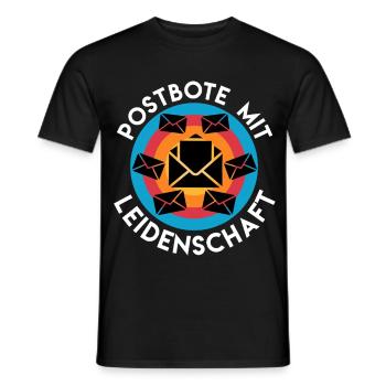 POSTBOTE MIT LEIDENSCHAFT Briefträger Lustiges - Männer T-Shirt - Schwarz - Vorne - AI Model Male 178 light (178cm)