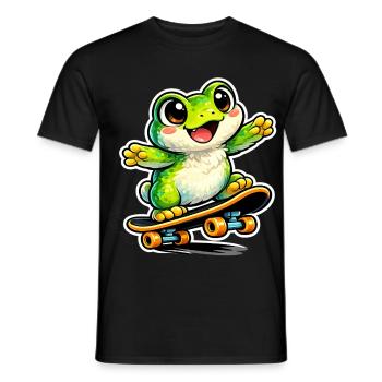 Happy Frog Skateboard - T-shirt homme - noir - Devant - AI Model Male 178 light (178cm)
