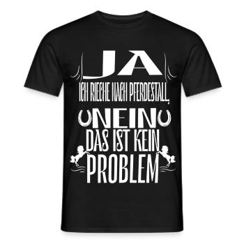 Yes I smell like a horse stable, no that's not a horse stable - Men's T-Shirt - black - Front - AI Model Male 178 light (178cm)