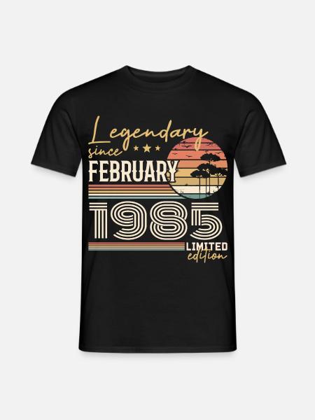 February 1985 Anniversary 1985 Legends February - Men's T-Shirt - black