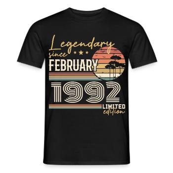 February 1992 Anniversary 1992 Legends February - Men's T-Shirt - black - Front - AI Model Male 178 light (178cm)