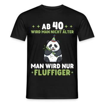 40. Geburtstag Panda - Man wird fluffiger - Männer T-Shirt - Schwarz - Vorne - AI Model Male 178 light (178cm)