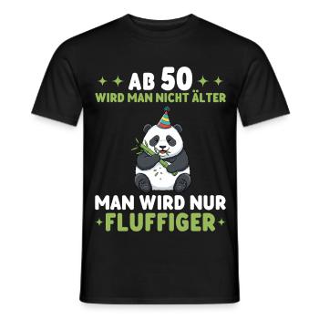 50. Geburtstag Panda - Man wird fluffiger - Männer T-Shirt - Schwarz - Vorne - AI Model Male 178 light (178cm)