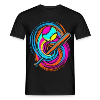 Baseball bat and ball - Men's T-Shirt - black - Front - AI Model Male 178 light (178cm)