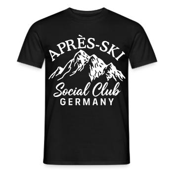 Après Ski Social Club Germany Skiing - Men's T-Shirt - black - Front - AI Model Male 178 light (178cm)