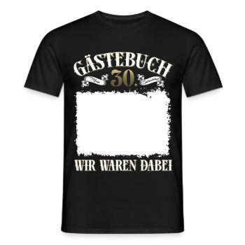 Chemise du livre d’or du 30e anniversaire Nous y étions - T-shirt homme - noir - Devant - AI Model Male 178 light (178cm)