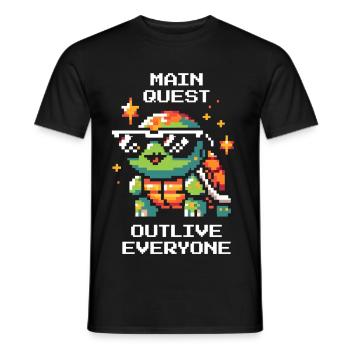 Quête principale : Vivre plus longtemps | Tortue - T-shirt homme - noir - Devant - AI Model Male 178 light (178cm)