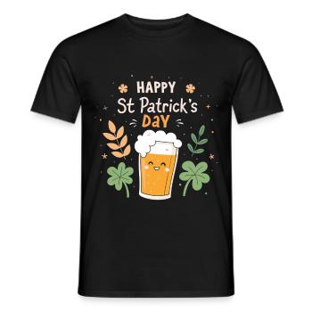 Bière joyeuse Saint Patrick - T-shirt homme - noir - Devant - AI Model Male 178 light (178cm)