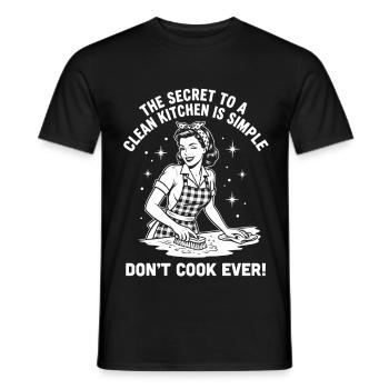 Echte Ironie Saubere Küche Retro Design - Männer T-Shirt - Schwarz - Vorne - AI Model Male 178 light (178cm)
