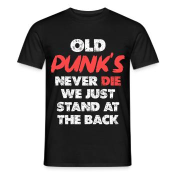 Old Punks Never Die Artwork - Men's T-Shirt - black - Front - AI Model Male 178 light (178cm)