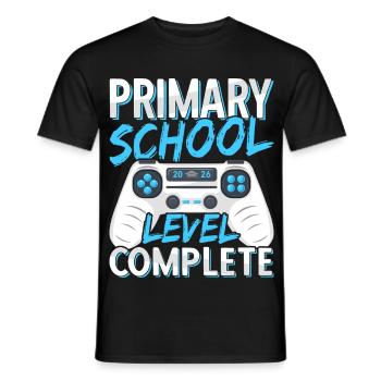 Last Day Of Primary School Graduation 2026 Gamer - Men's T-Shirt - black - Front - AI Model Male 178 light (178cm)