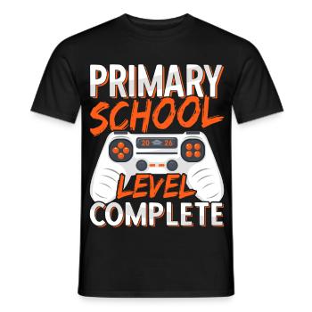Last Day Of Primary School Graduation 2026 Gamer - Men's T-Shirt - black - Front - AI Model Male 178 light (178cm)