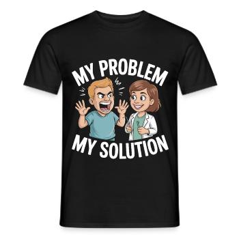 Pediatric Dentist My Problem My Pictogram Mom Dad - Men's T-Shirt - black - Front - AI Model Male 178 light (178cm)