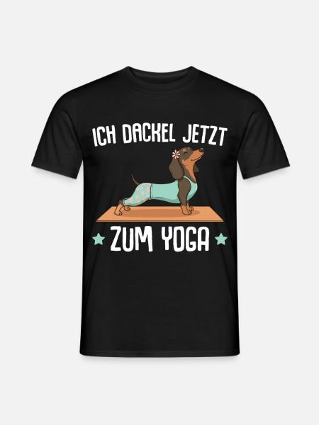 Meditation Ich dackel jetzt zum Yoga - Männer T-Shirt - Schwarz