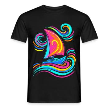Segelboot - Männer T-Shirt - Schwarz - Vorne - AI Model Male 178 light (178cm)