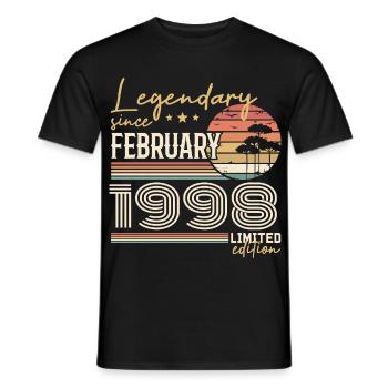 February 1998 Anniversary 1998 Legends February - Men's T-Shirt - black - Front - AI Model Male 178 light (178cm)