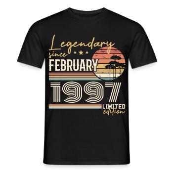 February 1997 Anniversary 1997 Legends February - Men's T-Shirt - black - Front - AI Model Male 178 light (178cm)