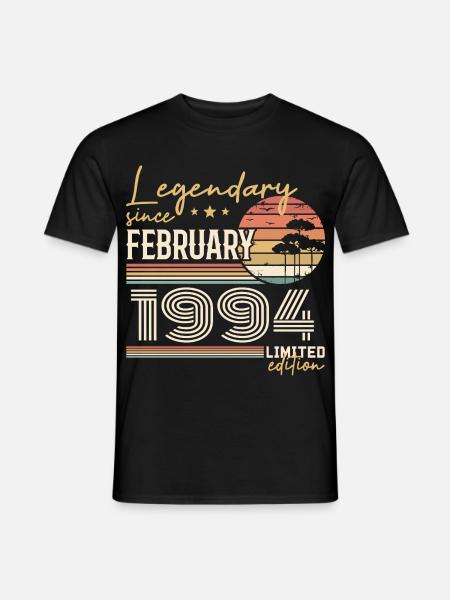 Février 1994 anniversaire 1994 légendes Février - T-shirt homme - noir