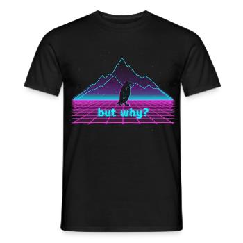 Vaporwave Penguin - T-shirt homme - noir - Devant - AI Model Male 178 light (178cm)