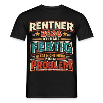 Retraités 2026 J’ai terminé ma retraite - T-shirt homme - noir - Devant - AI Model Male 178 light (178cm)