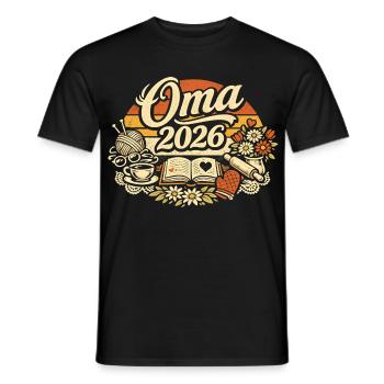 Oma 2026 | Schwangerschaft Ankündigung Frauen - Männer T-Shirt - Schwarz - Vorne - AI Model Male 178 light (178cm)