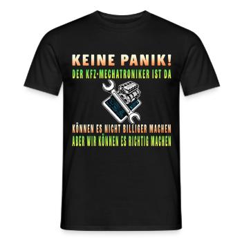 Ne paniquez pas – le technicien en mécatronique est là - T-shirt homme - noir - Devant - AI Model Male 178 light (178cm)